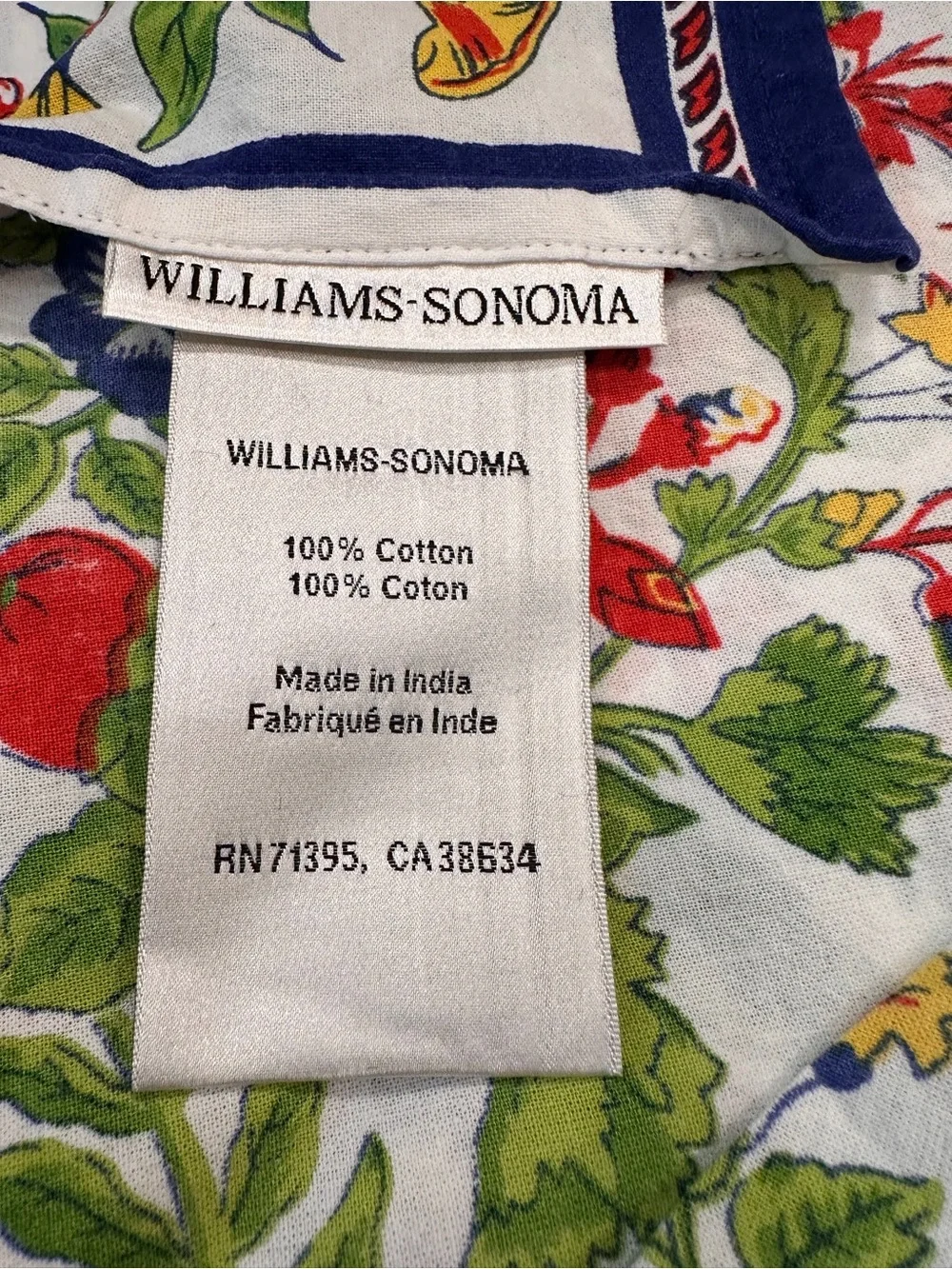 Williams Sonoma Garden Party Tablecloth Provence Floral French Country 70x90